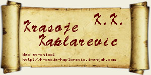 Krasoje Kaplarević vizit kartica